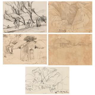 Luu Cong Nhan - Five drawings with landscape
