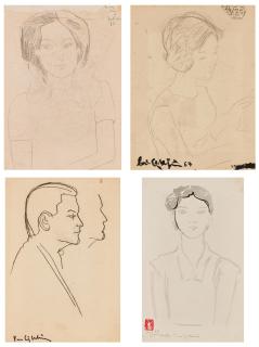 Luu Cong Nhan - Four drawings with portrait