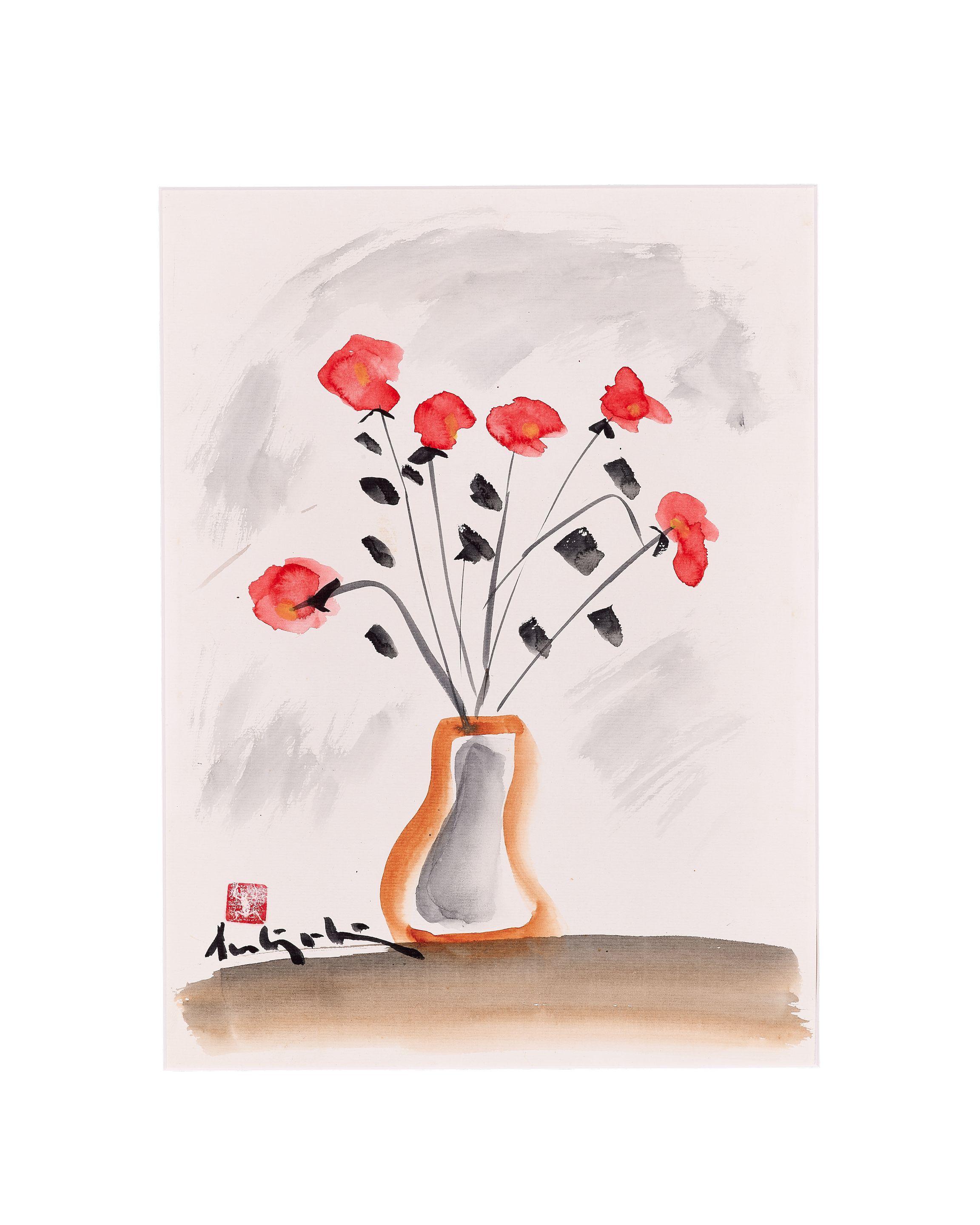 Luu Cong Nhan - Poppies in a Vase