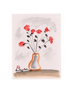Luu Cong Nhan - Poppies in a Vase