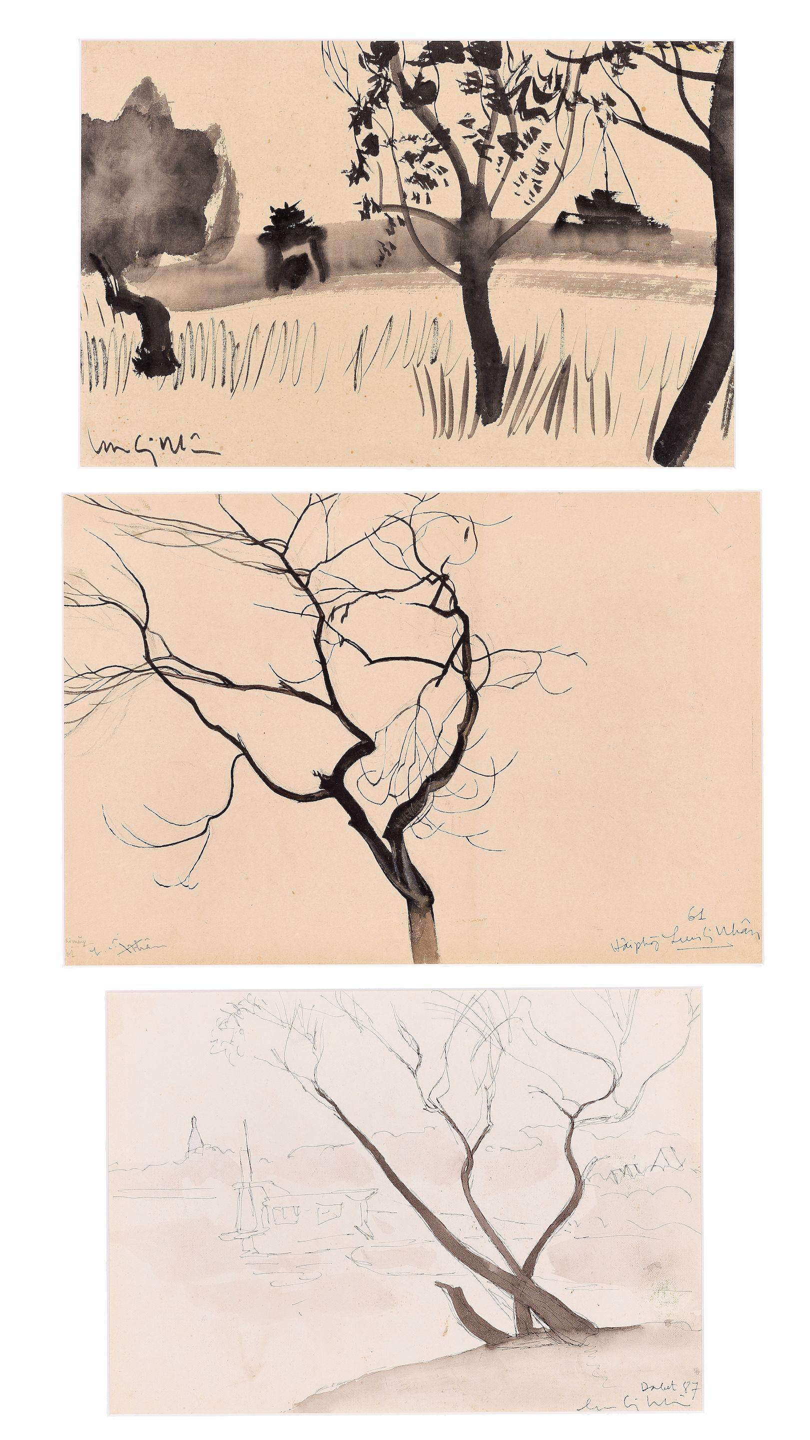 Luu Cong Nhan - Three drawings of trees