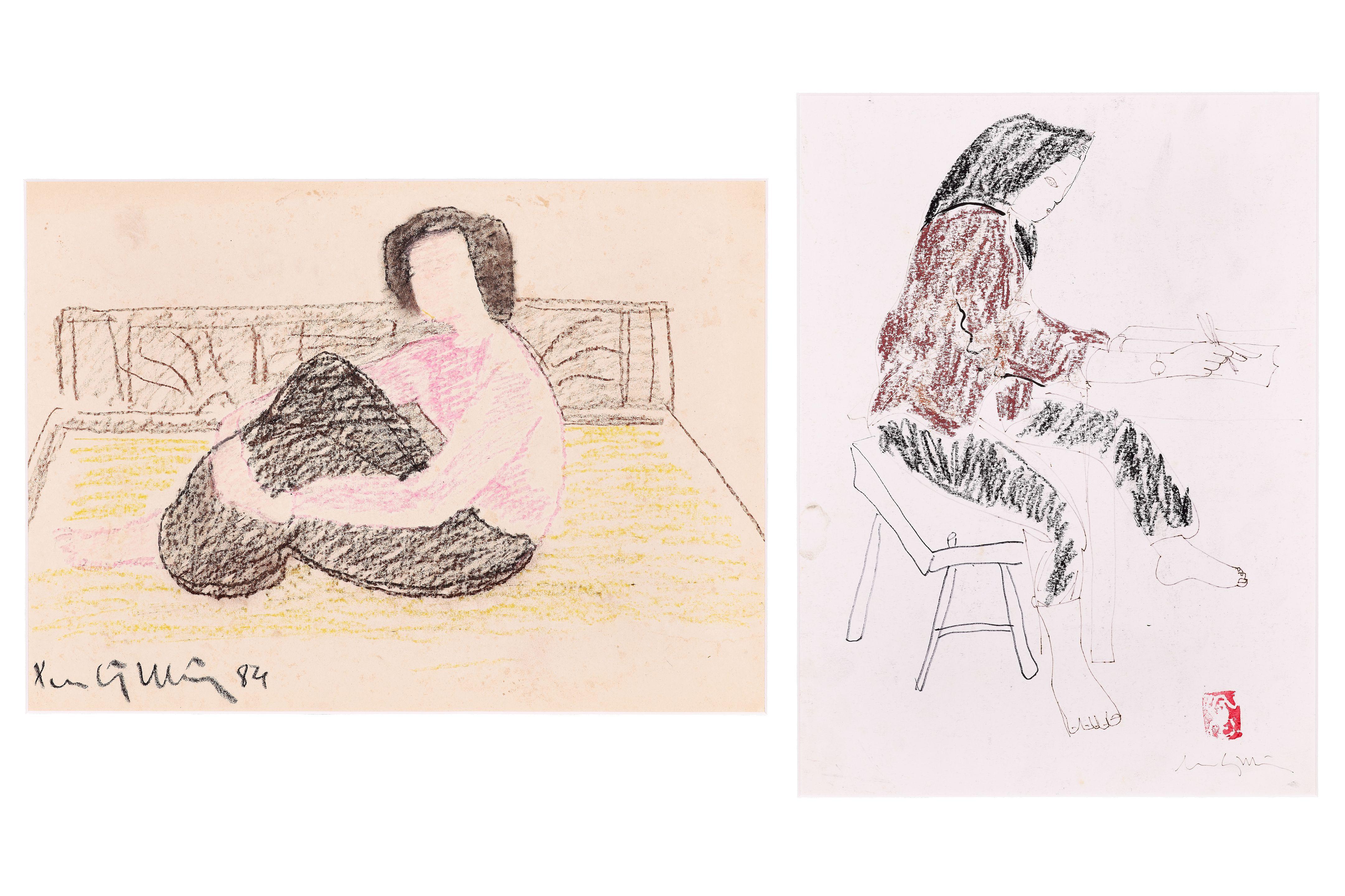 Luu Cong Nhan - Two drawings of a woman