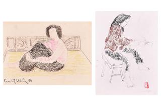 Luu Cong Nhan - Two drawings of a woman