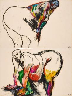 Lydie Arickx - Konvolut von 2 Papierarbeiten.