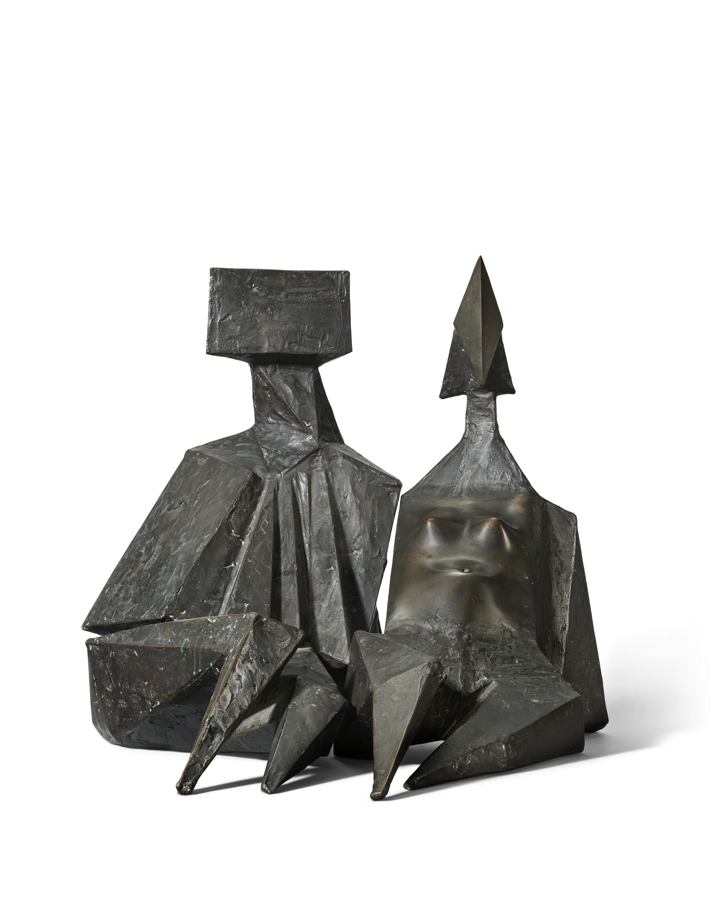 Lynn Chadwick, R.A. - Pair of Sitting Figures III