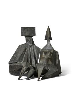 Lynn Chadwick, R.A. - Pair of Sitting Figures III