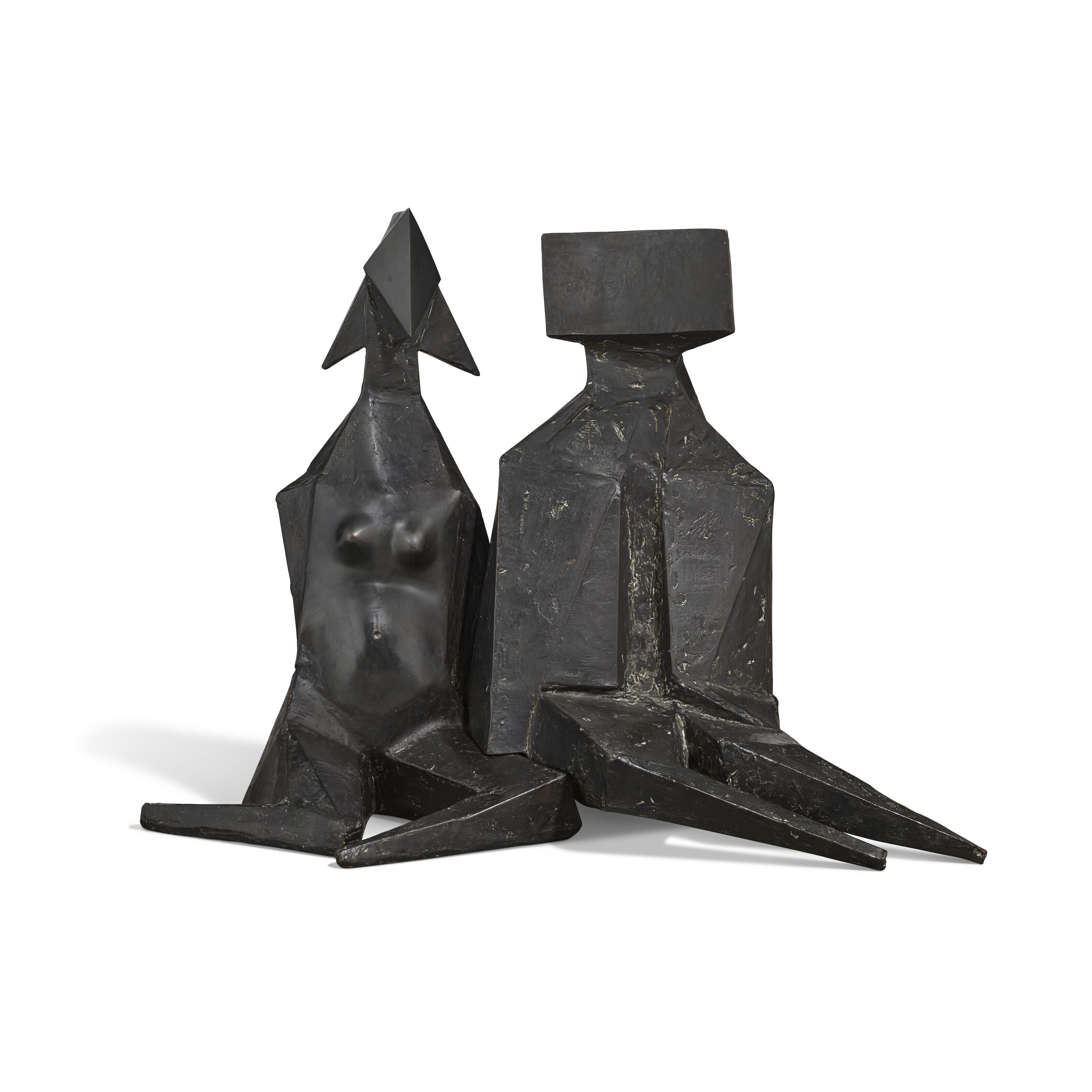 Lynn Chadwick, R.A. - Pair Of Sitting Figures Iv