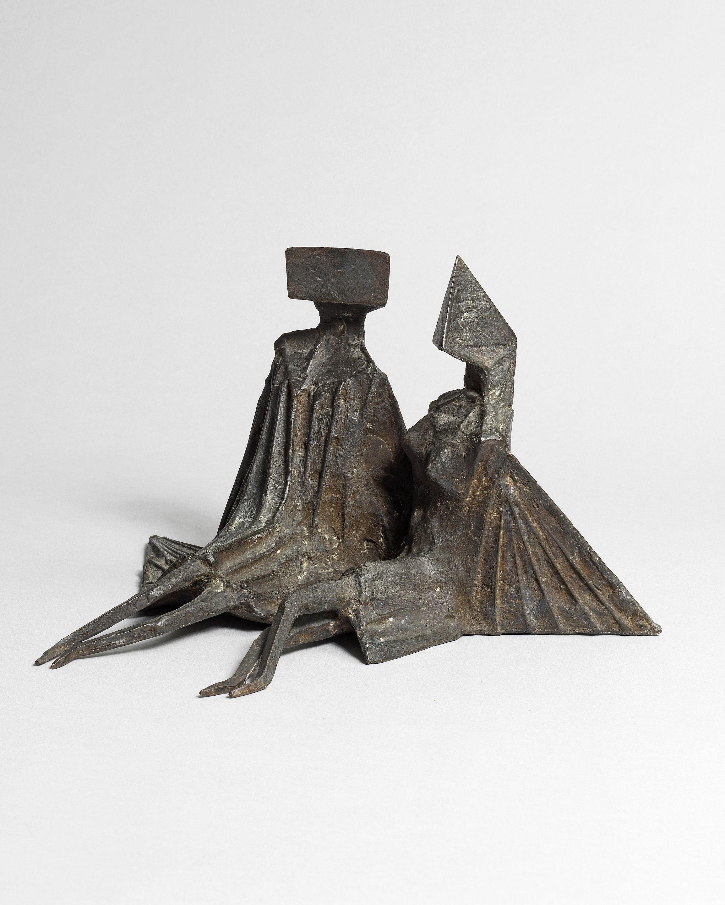 Lynn Chadwick R.A. - Sitting Couple 37.5 cm. (14 3/4 in.) wide