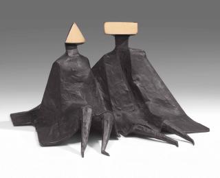 Lynn Chadwick, R.A. - Sitting Couple in Robes III