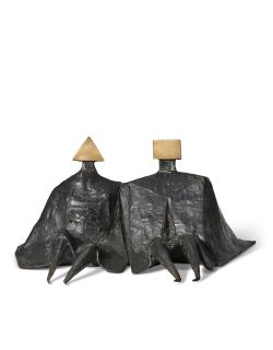 Lynn Chadwick, R.A. - Sitting Couple in Robes IV