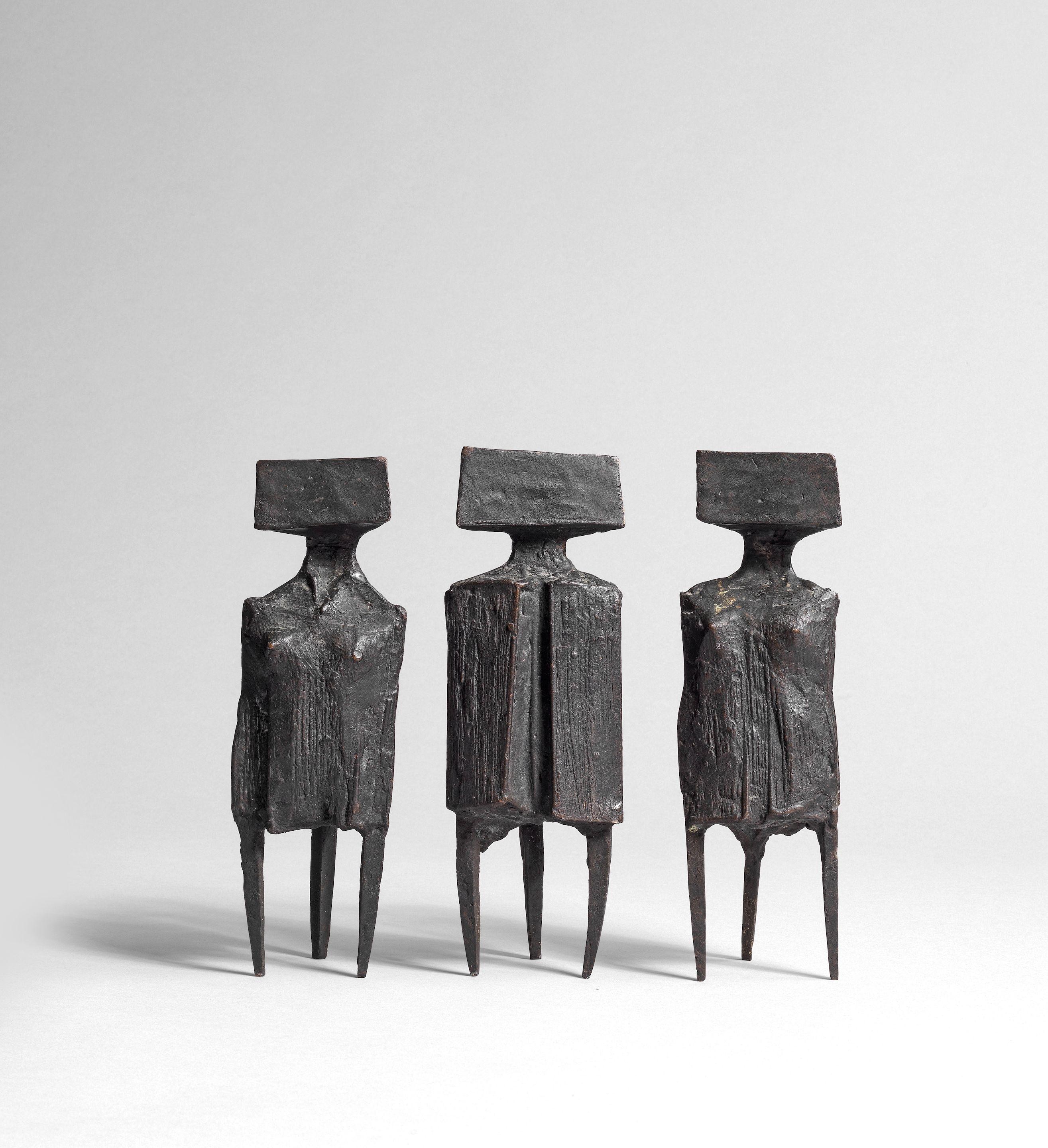 Lynn Chadwick R.A. - Three Standing Figures 24.2 cm. (9 1/2 in.) high (tallest) Conceived and cast in 1976