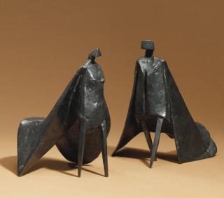 Lynn Chadwick, R.A. - Walking cloaked figures IX