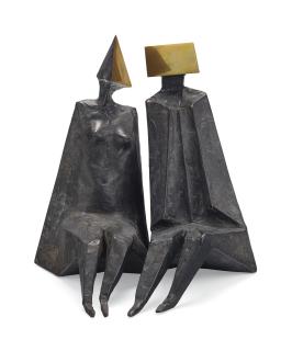 Lynn Chadwick - Maquette XIII Pair of Sitting Figures