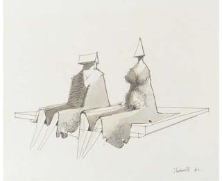 Lynn Chadwick - Study for two seated figures