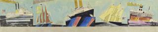 Lyonel Feininger - American Navigation (Design for Mural, Marine Transportation Building, New York World’s Fair, 1939-1940)