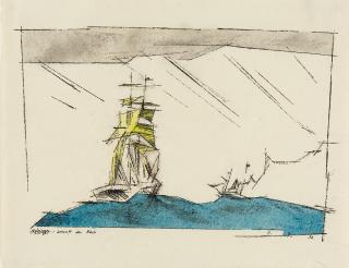 Lyonel Feininger - „Ankunft der Bark“.