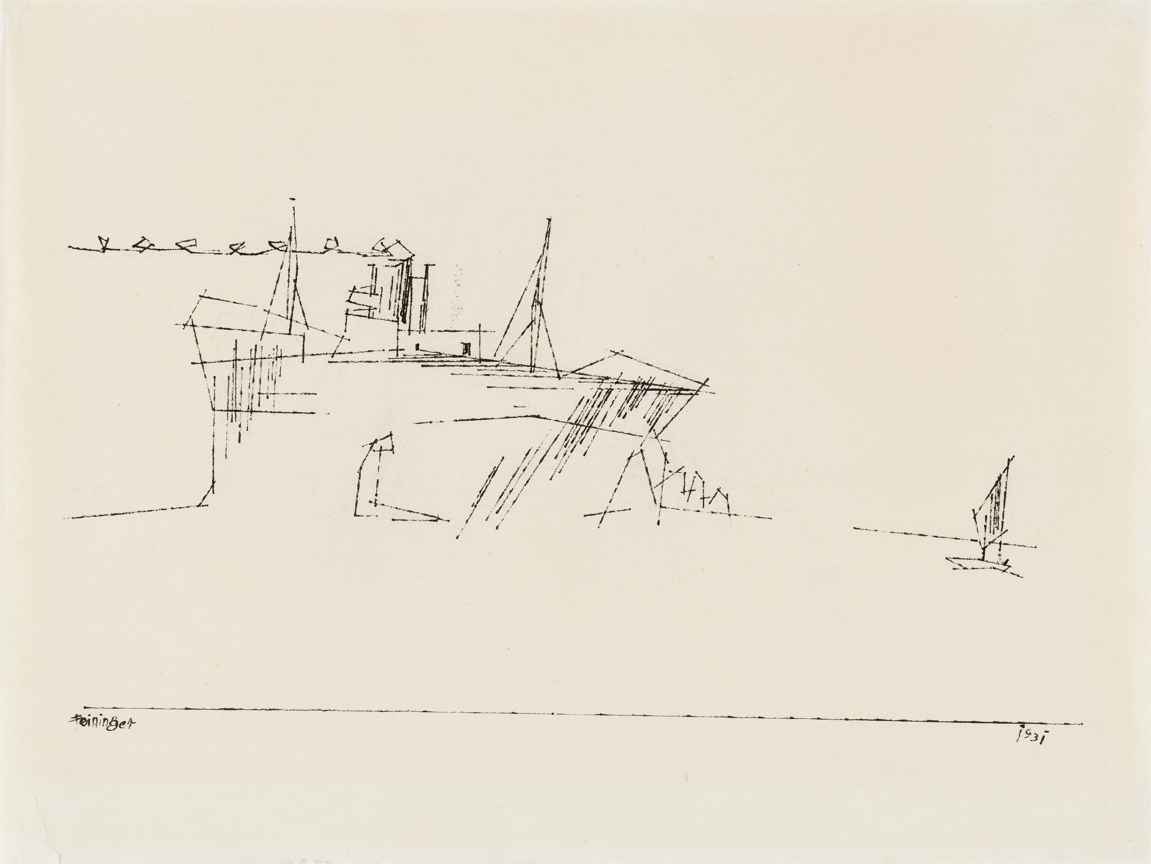 Lyonel Feininger - Dampfer auf See