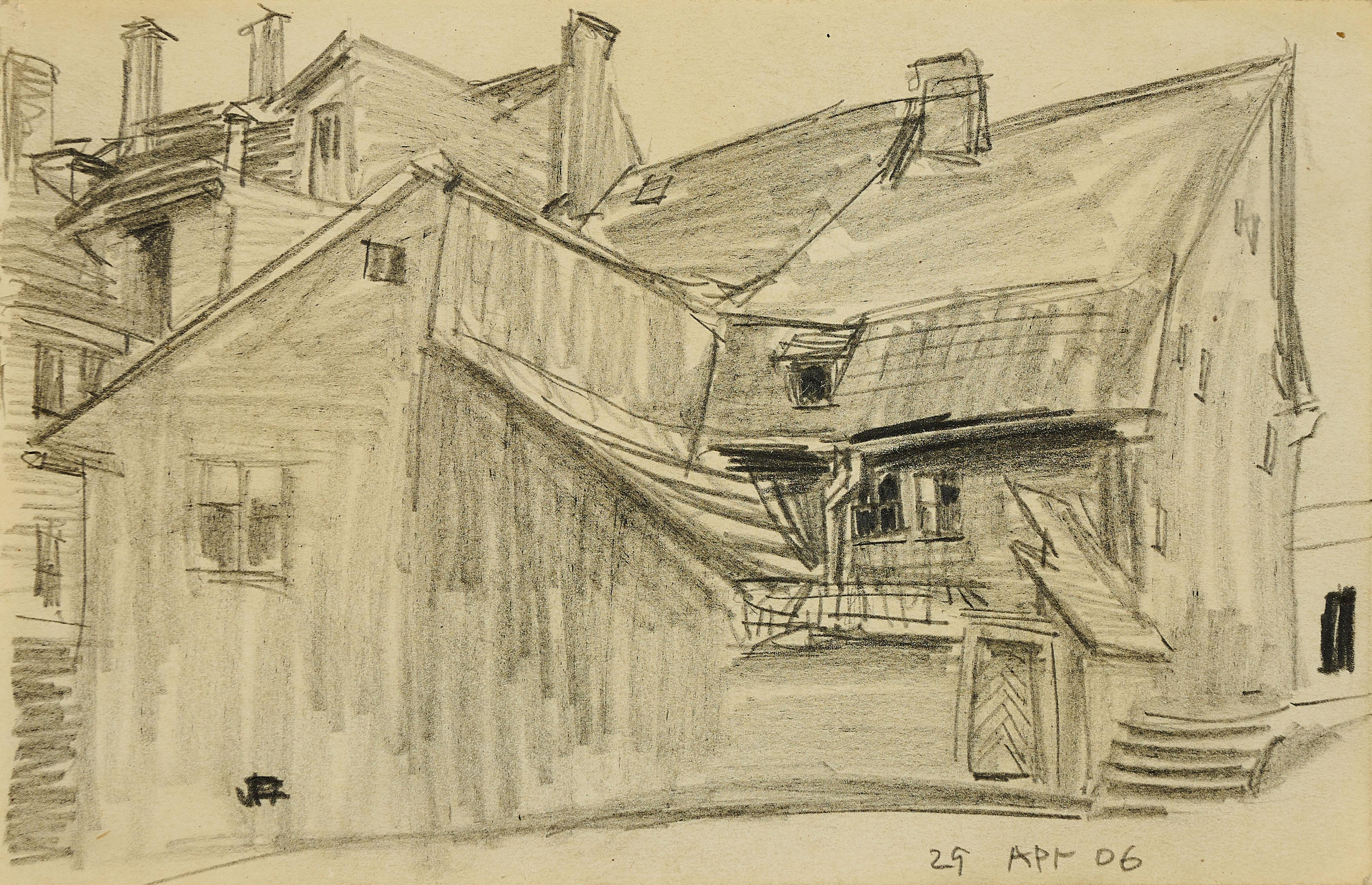 Lyonel Feininger - Hinterhof bei Weimar.