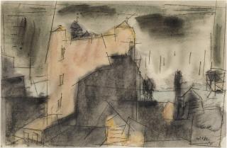 Lyonel Feininger - Manhattan, Over the Roofs