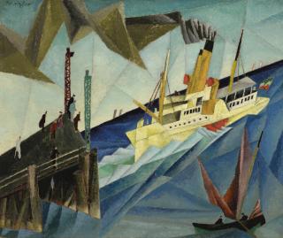 Lyonel Feininger - Raddampfer Am Landungssteg (Side-Wheel Steamer At The Landing)