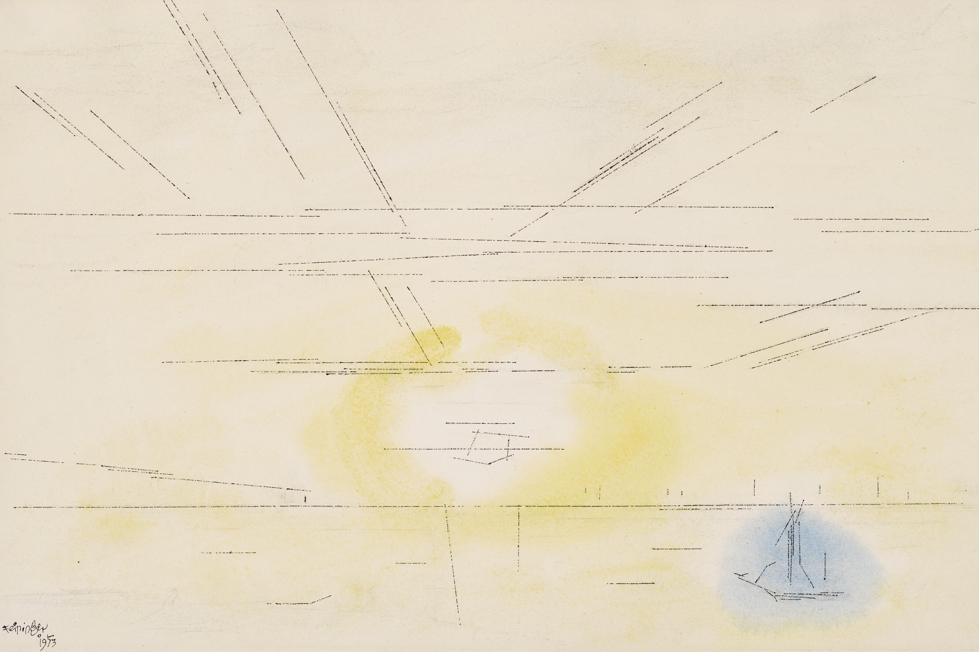 Lyonel Feininger - Sunset with Blue Area