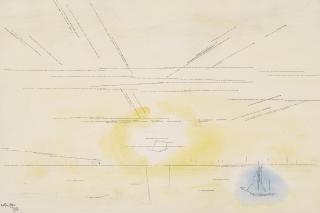 Lyonel Feininger - Sunset with Blue Area