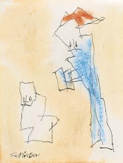 Lyonel Feininger - (Two Figures)