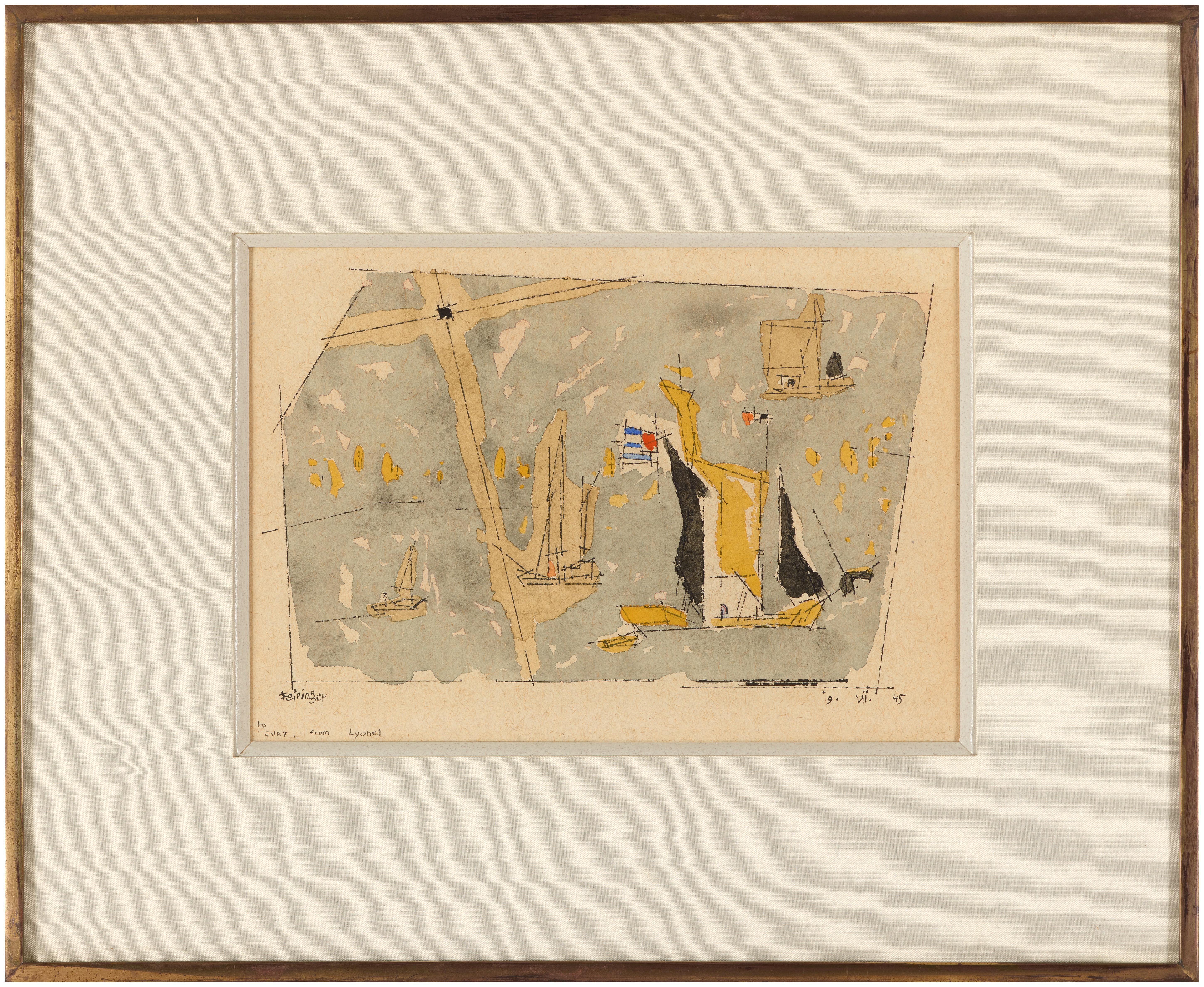 Lyonel Feininger - Vier Segler (Four Sailboats) & Dreimastbarke (Three Ships)