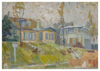 Lyonel Feininger - Villen Au Der Seine, Bei Paris (Villas On The Seine, Near Paris)