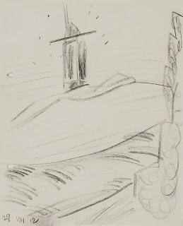 Lyonel Feininger - Windmühle auf einem Hügel.