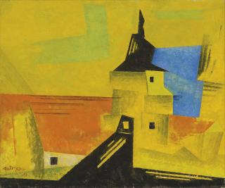Lyonel Feininger - Yellow Village Church II