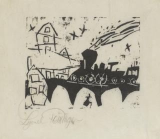 Lyonel Feininger - Zug Auf Der Brücke (Prasse W. 81 Ii)