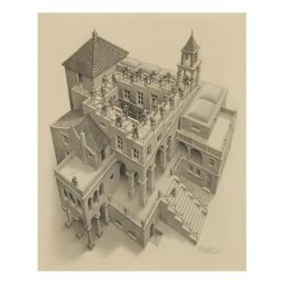 M. C. Escher - Ascending And Descending (B./K./L./W. 435)