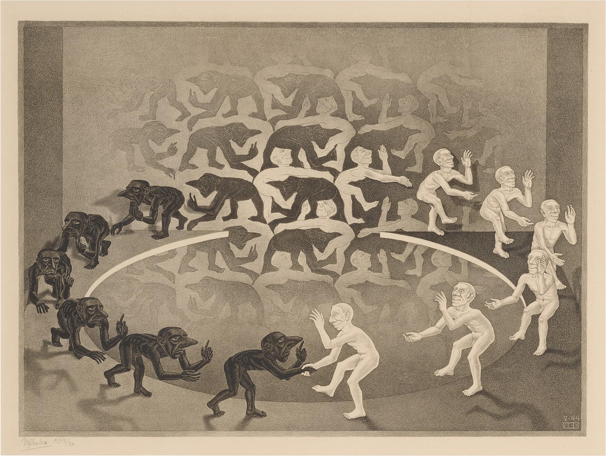 M. C. Escher - Encounter (Bool 331)