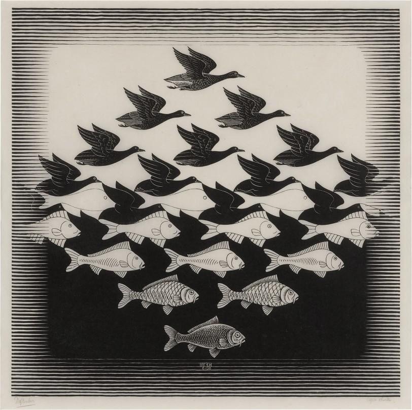 M. C. Escher - Sky and Water I (Bool 306)