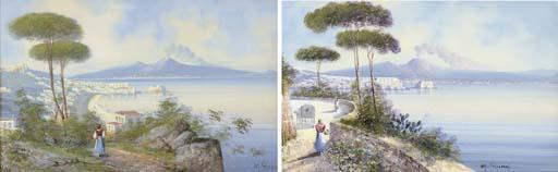 M. Gianni - A coastal path on the Bay of Naples; and A peasant girl above the Bay of Naples