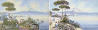 M. Gianni - A coastal path on the Bay of Naples; and A peasant girl above the Bay of Naples
