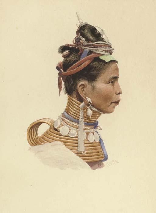 M Tun Hla - A Long Neck woman; and a Man from Shan State, Burma