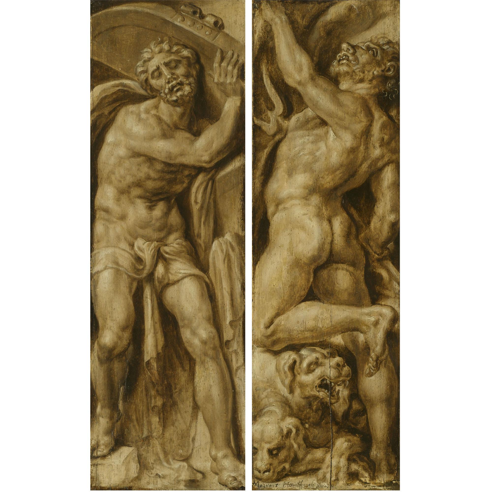 Maarten van Heemskerck - Samson Grasping The Gates Of Gaza; Pluto