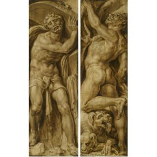 Maarten van Heemskerck - Samson Grasping The Gates Of Gaza; Pluto