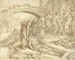 Maarten Van Heemskerck - Tobit Burying The Dead, Visiting Prisoners And Feeding The Poor