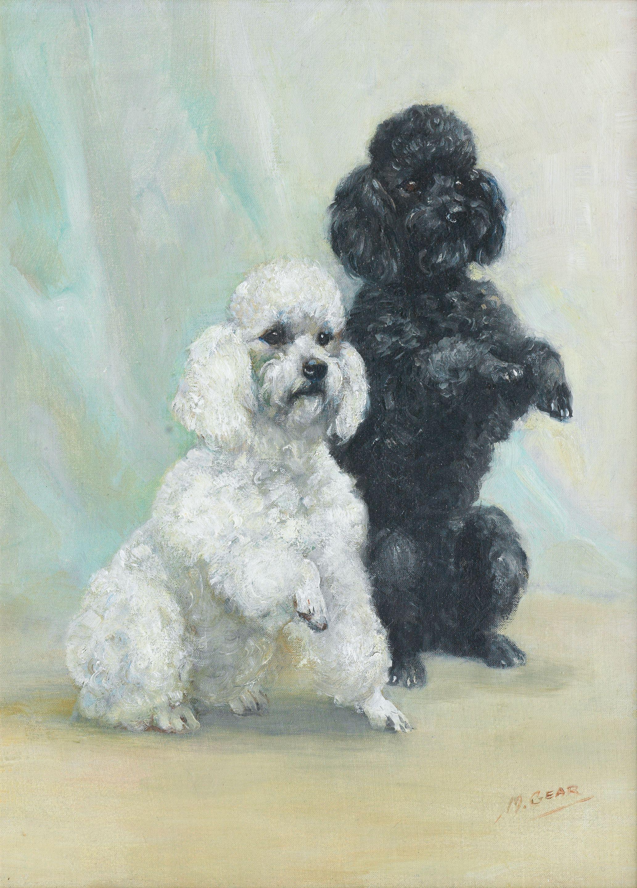 Mabel Gear - Black and White - A Pair of Poodles