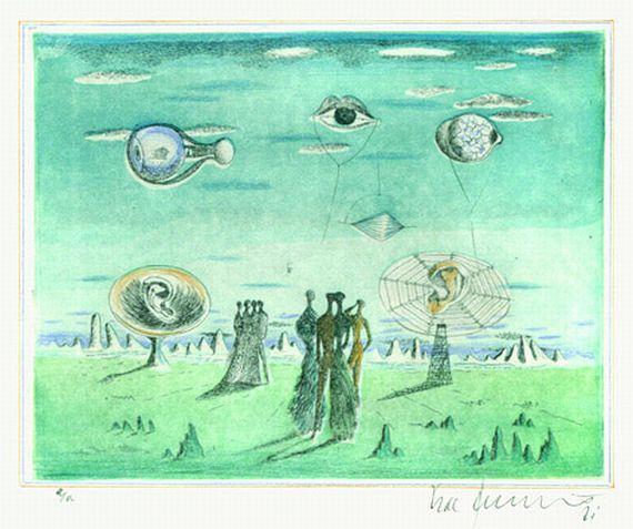 Mac Zimmermann - Figuren in surrealistischer Landschaft