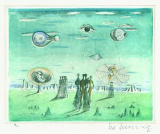 Mac Zimmermann - Figuren in surrealistischer Landschaft