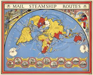 Macdonald Gill - Mail Steamship Routes