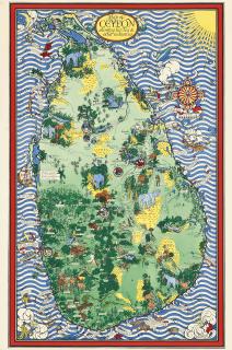 Macdonald Gill - Map Of Ceylon Showing Her Tea And Other Industries