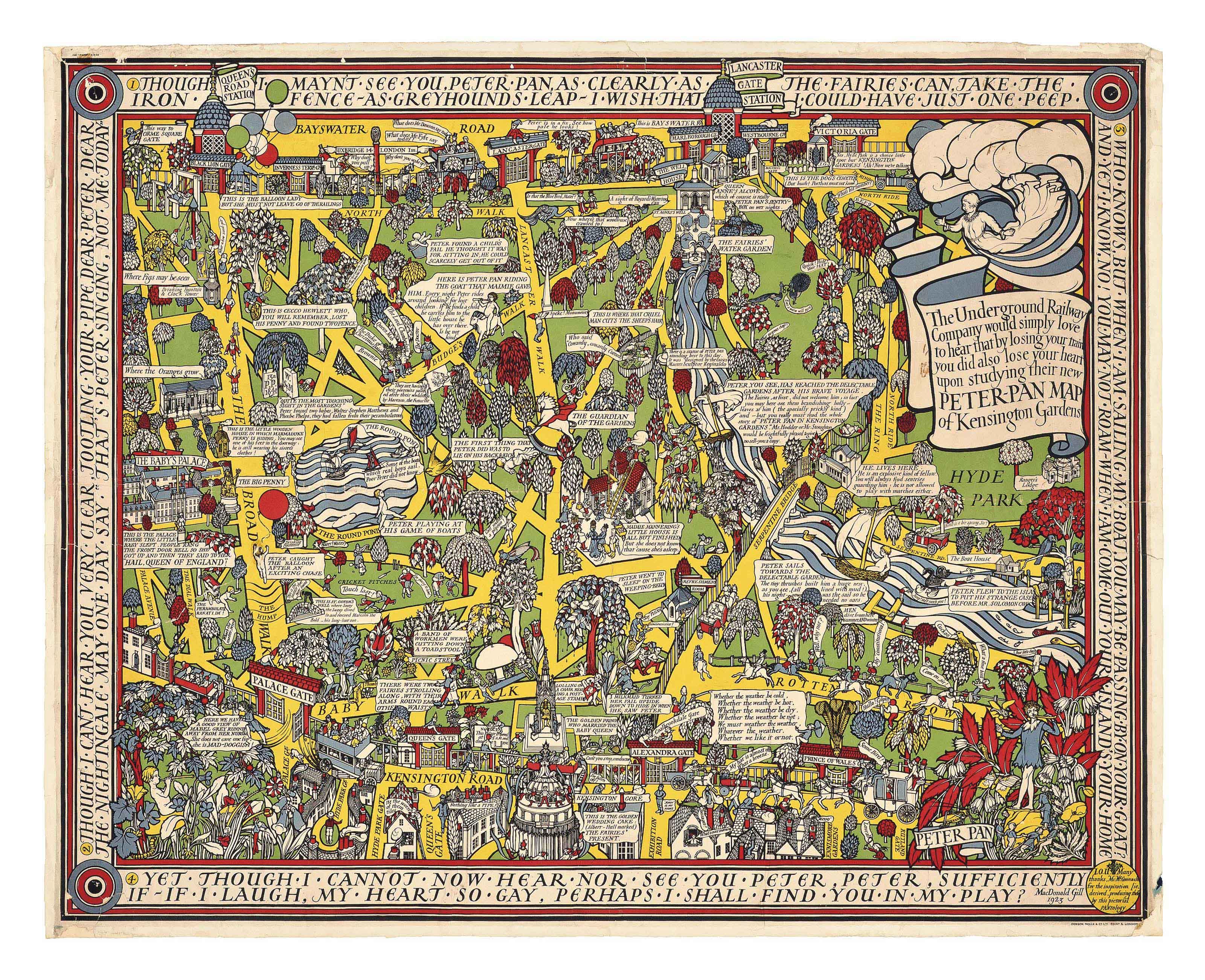 Macdonald Gill - Peter Pan Map Of South Kensington