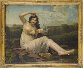 Madame Varillat - Jeune femme assise dans un paysage