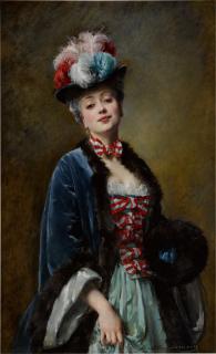 Madeleine Jeanne Lemaire - Lady in Red, White, and Blue