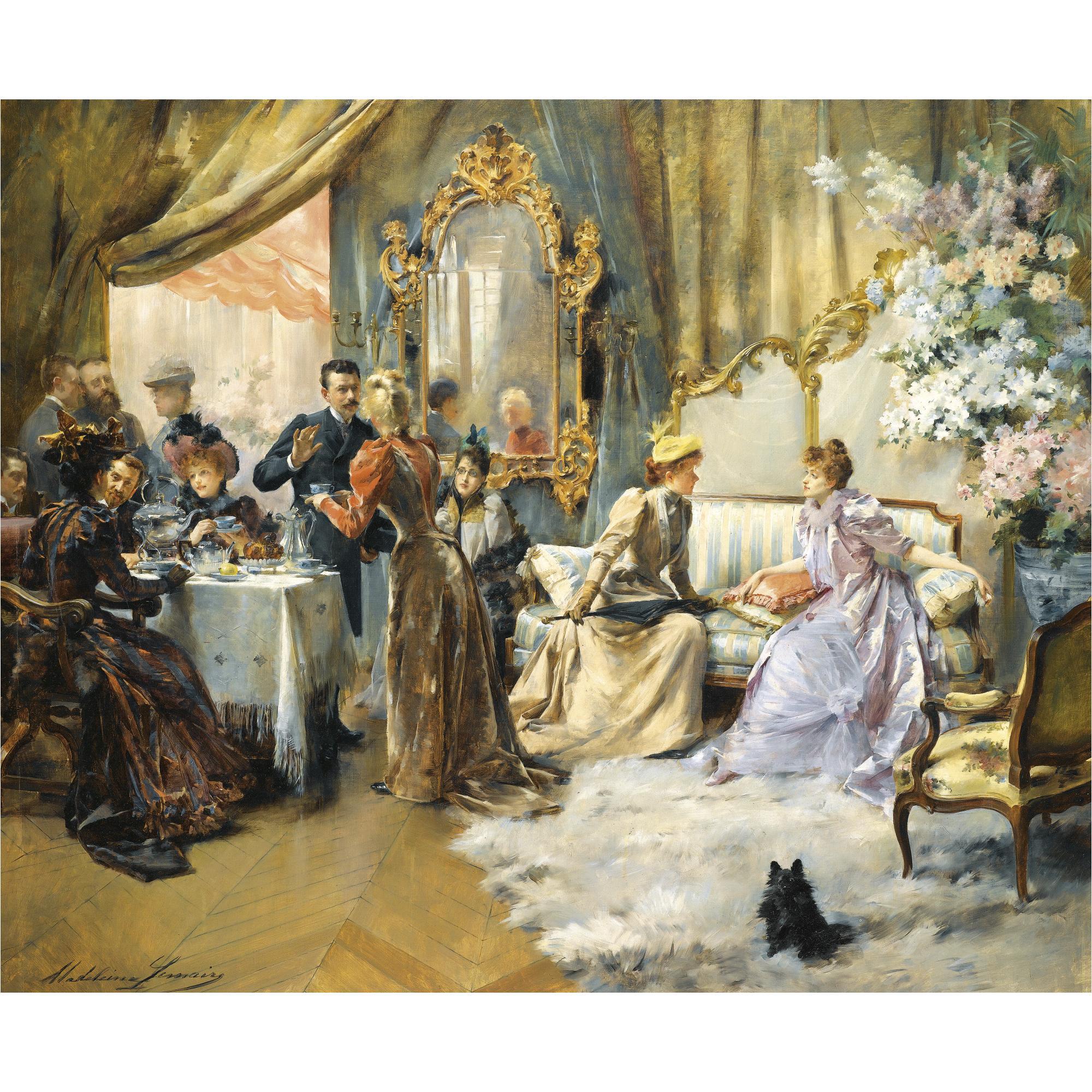 Madeleine Lemaire - French Le Gouter Au Salon Du Peintre